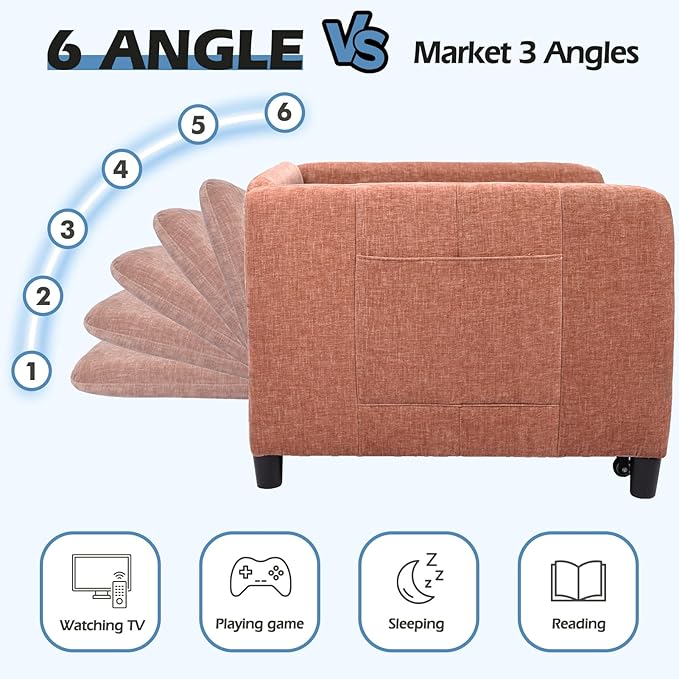 Sleeper Chair 84 Extra Long Convertible Chair Bed Upgraded 3-in-1 to 4-in-1 Pull Out Chair &amp Single Sofa Bed for Adult Sleeping Chairs for Living Room &amp Small Space