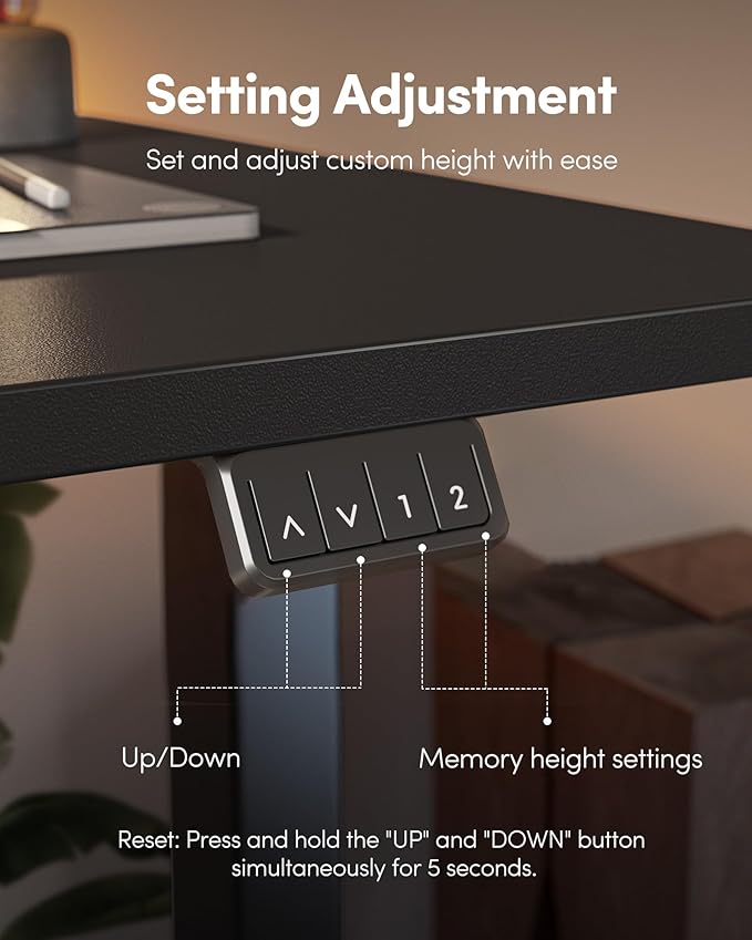 FEZIBO Electric Standing Desk Adjustable Height 48 x 24 Inch Sit and Stand Desk Home Office Desk Ergonomic Computer Workstation Black