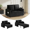 Garvee 3 in 1 Pull Out Couch 56 Inch Convertible Sleeper Sofa Bed Loveseat Sofa Couch with Cup Holders USB &amp Side Pocket Modern Loveseat for Living Room Bedroom Includes Toss Pillows Black