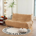 N&ampV Fireside Loveseat Mid Century Armless Twin Size Floor Sofa Soft Premium Corduroy Floor Lounge Chair Foam Sofa Accent Chair for Living Room Bedroom and Office (Beige)