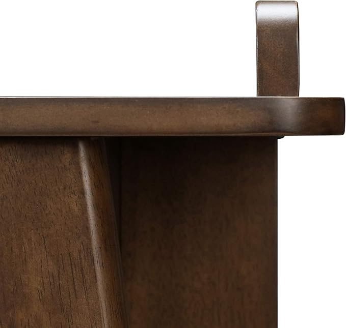 Finch Darren Home Office Desk with Drawer Mid Century Accent Desk 43 Inch Wide Simple Modern Study Table Walnut Brown