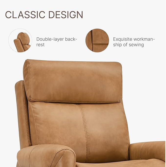 Leather Recliner Chair for Adults Wall Hugger RV Recliner with USB Charging Ports Electric Power Reclining Sofa for Living Room Home Theater Seating Bedroom