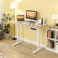 48 Electric Standing Desk Adjustable Height Seated Stand up Computer Desks for Work Office Home Ergonomic Lift-up Gaming Tables with USB Charging Port (Oak)