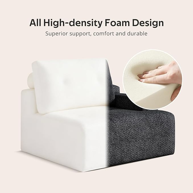 98 Chenille Sofa 3 Seater Couch for Living Room Modular Dark Grey Couch Comfy Oversized Loveseat sectional Cloud couches for Living RoomBoneless couches (Dark Gray)