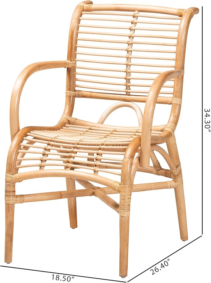 bali &amp pari Seminyak Modern Bohemian Natural Rattan Accent Chair