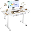 Agilestic Standing Desk with 2 Drawers Adjustable Height Electric Desk with Storage 48 x 24 Inches Sit Stand Up Computer Table for Work Office Home White
