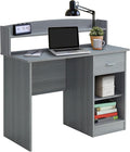 Techni Mobili Modern Office Hutch Writing Desk Grey
