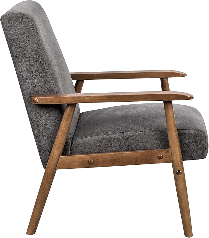 Barlow Modern Vintage Open-Framed Arm Living Room Chair 30.5 Fossil Grey