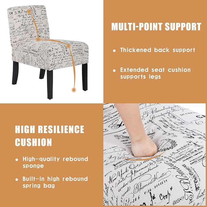 Modern Fabric Living Room Chairs with Solid Wood Legs Home Furniture (1 White)