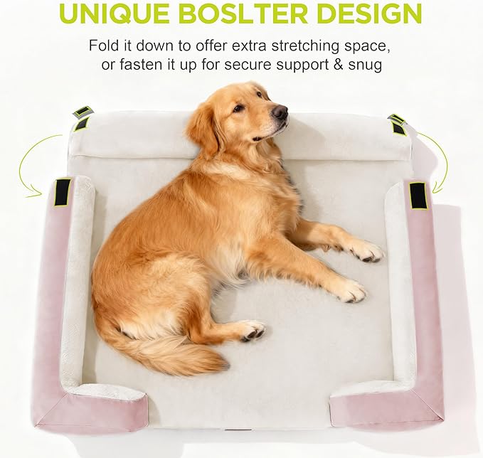 Orthopedic Dog Beds for Large Medium Dogs Big Waterproof Memory Foam Pet Couch Bed with Removable Washable Cover Tennis Ball Toy 36x27