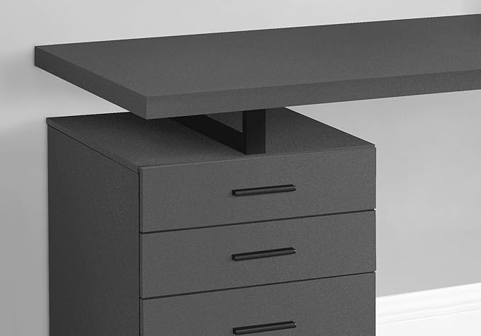 Computer Desk Home Office Laptop Left Right Set up Storage Drawers 48 l Work Grey Laminate Black Metal Contemporary Modern TL817