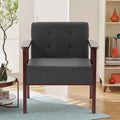 Mid-Century Accent ChairModern Fabric Living Room Chairs with Solid Wood FrameComfy Armchair Lounge Reading Chairs for Bedroom Office Small Spaces (Grey-Fabric)