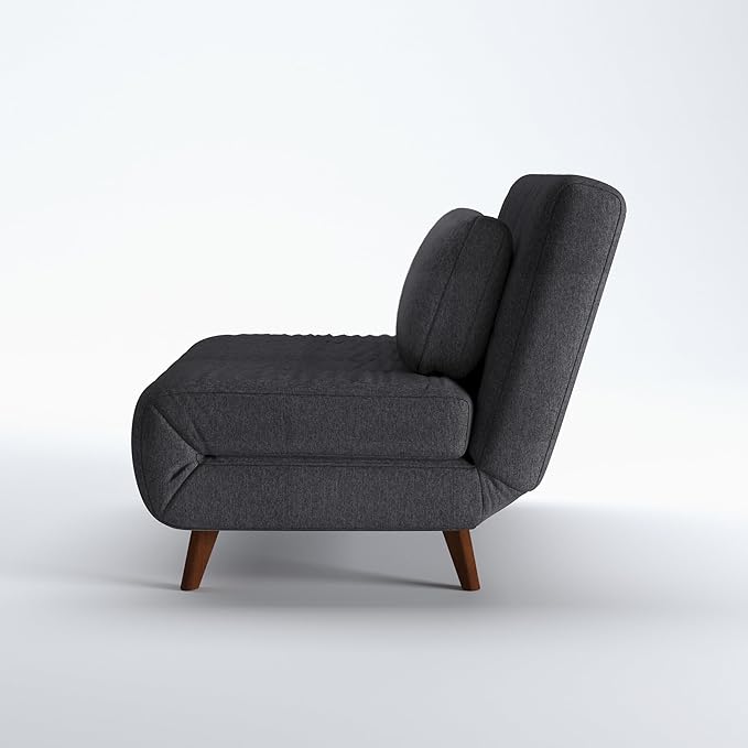 Artdeco Home 40 W Convertible Futon Chair with Matching Pillow(s) for Small Space Living Room and Apartment (03 Charcoal)