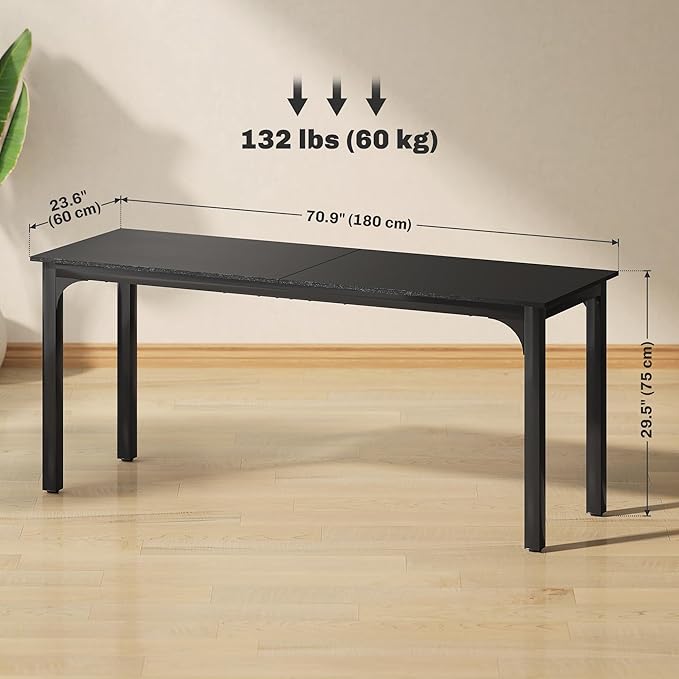 HOMCOM Modern Simple Large Computer Desk 71 Long Home Office Desk for Two Person Multi-Purpose Computer Table for Home Office Study Black