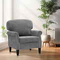 Sophia &amp William Modern Living Room Chair Upholstered Accent Chair with Wood Legs Comfy Linen Fabric ArmchairGrey1PC