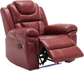 ERYE Manual Recliner Chair with LED Light Strip for Living Room Bedroom Manual Reclining Home Theater Seating Armchair Faux Leather Tufted