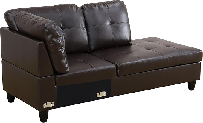 L-Shaped Combination Sofa Set Luxurious Synthetic Leather Living Room Sofa Suitable for Living Rooms Bedrooms Apartments and Offices