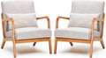 Rovibek Striped Accent Chair Set of 2 - Modern Accent Chairs with Lumbar Pillow Comfortable Reading Chair for Bedroom with 4.7in Thick Cushion Small Living Room Chairs for Small Spaces