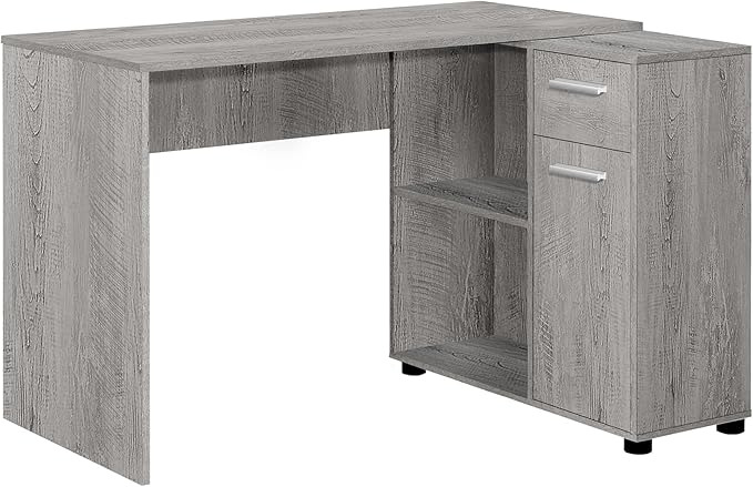 Computer Desk Home Office Corner Storage Drawers 46 l L Shape Work Laptop Grey Laminate Contemporary Modern PE739