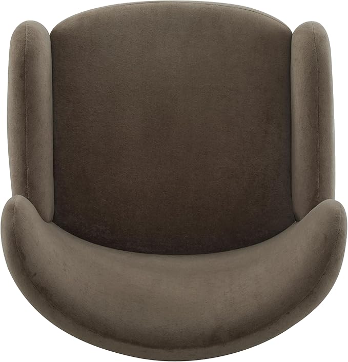 Christopher Knight Home Dolly Mid-Century Modern Velvet Upholstered Wingback Club Chair Living Room Lounge Chair for Relaxation Reading Armchair Solid Wood Living Room Accent Chair Dark Brown