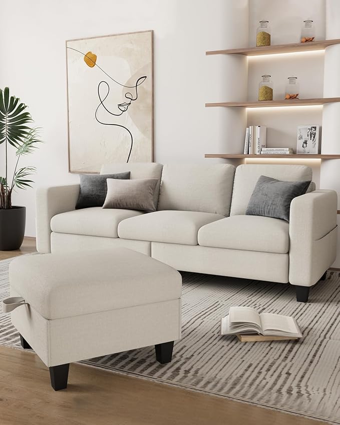 Sectional Couches for Living Room 78 L Shaped Sofa 3 Seat Modern Couch with Storage Ottoman Convertible Couches for Small Space Living Room Bedroom Apartment and Office
