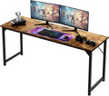 OLIXIS 63 Inch Computer Office Desk for Small Spaces Writing Gaming Work Desk Modern Study Table with Storage Bag &amp Headphone Hook Home Bedroom Rustic Brown