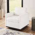 UIXE Swivel Accent Chair Chenille Upholstered Armchair Comfy Club Chair for Living Room Mid Century Modern Arm Chair Single Sofa Nook Bedroom Side Reading Seat - Beige