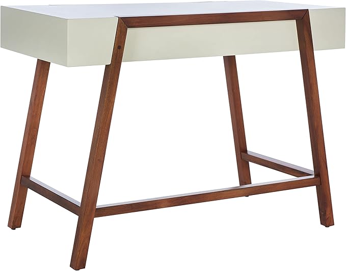 SAFAVIEH Home Collection Marwood Mid-Century Modern White/Brown Desk