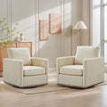 Mlmh &amp Kngwa 30.7 Swivel Accent Chair Set of 2 for Living Room Mid Century Modern Armchair Reading Chairs for BedroomChenilleBeige