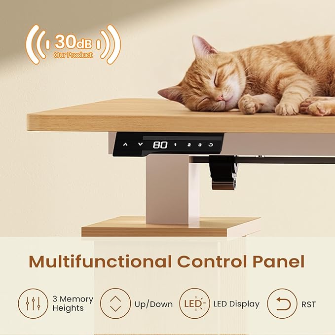 SEDETA L Shaped Electric Standing Desk 55 inch Height Adjustable Office Executive Desk with Storage Drawers Fluted Sit Stand Corner Computer Desk with Power Outlets for Home Office Oak