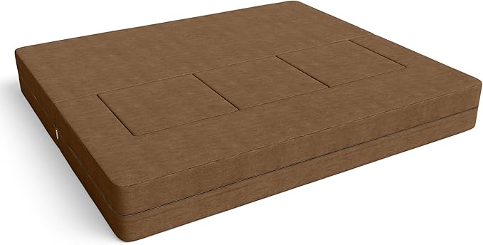 Jaxx Zipline Convertible Sleeper Sofa &amp Three Ottomans/California King-Size Bed Textured Microvelvet - Toffee