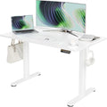 Seang Electric Standing Desk Adjustable Height Stand up Desk with 3 Memory Presets 48x24 Inch Sit Stand with Splice Board for Home Office Computer Workstation White Frame/White Top