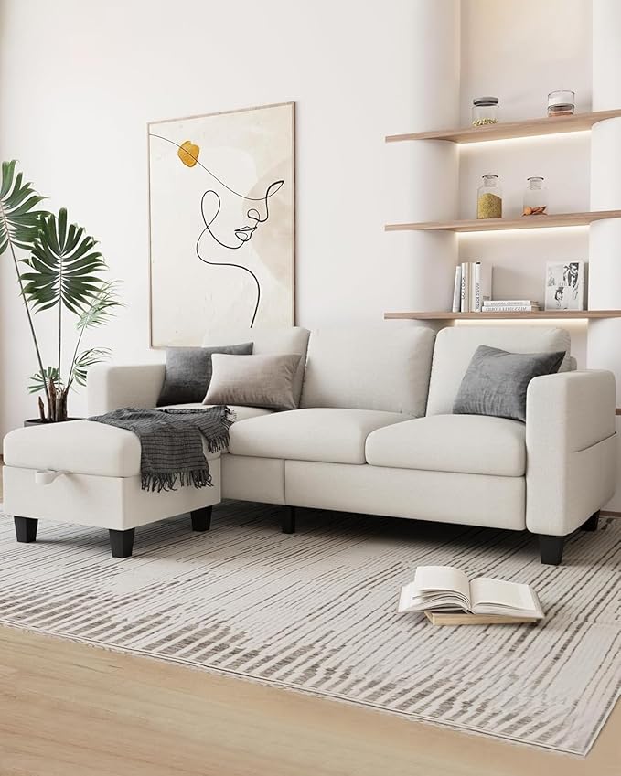 Sectional Couches for Living Room 78 L Shaped Sofa 3 Seat Modern Couch with Storage Ottoman Convertible Couches for Small Space Living Room Bedroom Apartment and Office