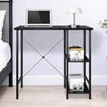 ZENY Small Computer Desk with Storage Shelves 36” Sturdy Home Office Writing Desk/Laptop PC Workstation Desk Metal Frame Computer Table Black