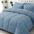 JOLLYVOGUE Twin Comforter Set Ultra-Soft Bed in a Bag Twin Size 5 Pieces Oeko-TEX Certified Bedding Set with Down Alternative Comforter Sheets Pillowcases &amp Shams Dusty Blue