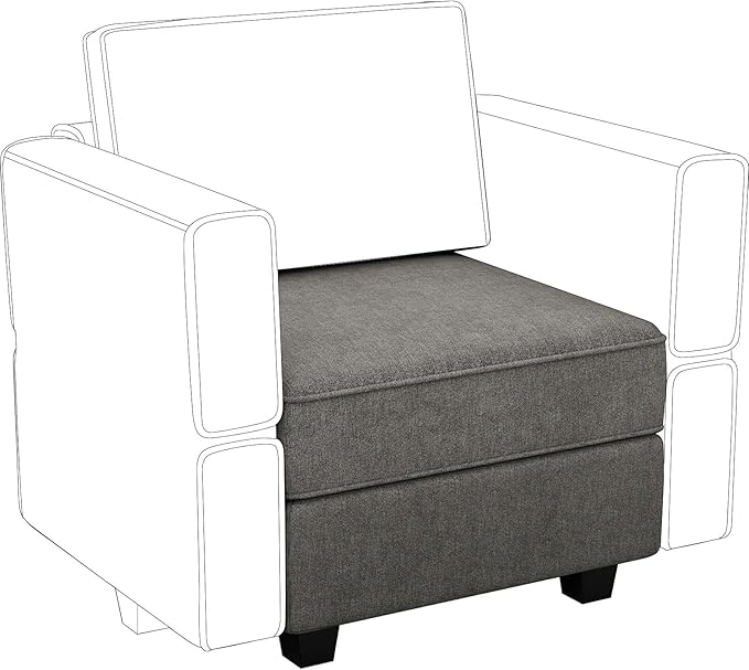 Belffin Fabric Modular Sectional Sofa Storage Ottoman Module Couch Side Sectional Free Configuration Ottoman Grey