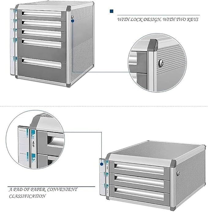 File Cabinet with Lock Office Desktop Filing Cabinet with Locking Drawers Information Cabinet Office Storage Cabinet31.5 * 35 * 29.8cm 31.53529.8cm