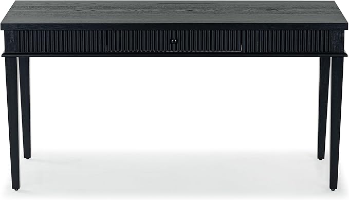 SAFAVIEH Couture Collection Shelbie Black 1-Drawer Reeded Computer Table Office Writing Desk