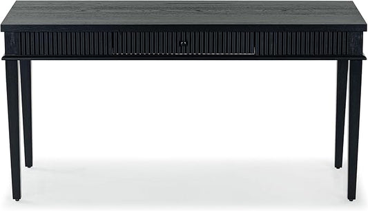 SAFAVIEH Couture Collection Shelbie Black 1-Drawer Reeded Computer Table Office Writing Desk