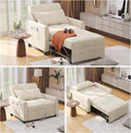 Aiho Convertible Sleeper Chair 3-in-1 Sofa Bed with Adjustable Design Pillow &amp Pocket - Pull Out Sleeper for Apartment(Beige)