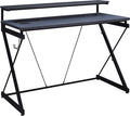 OSP Home Furnishings Emulator Battlestation Gaming Desk with RGB LED Lights Black