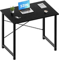 OLIXIS Small Computer Desk for Home Office 32 Inch Writing Desk for Small Spaces Study Table with X-Shaped Reinforcement Sturdy Bedroom Table with Scratch-Resistant Tabletop &amp Metal Frame Blac
