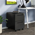 Mobile File Cabinet 2 Drawers Rolling File Cabinet W/Lock Metal Mobile Filing Cabinet Under Desk
