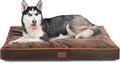 Bedsure Washable Dog Beds Large Sized Dog - 3 Inch Thicken Up to 80lbs Pet Mat Pillows with Removable Washable Cover Brown