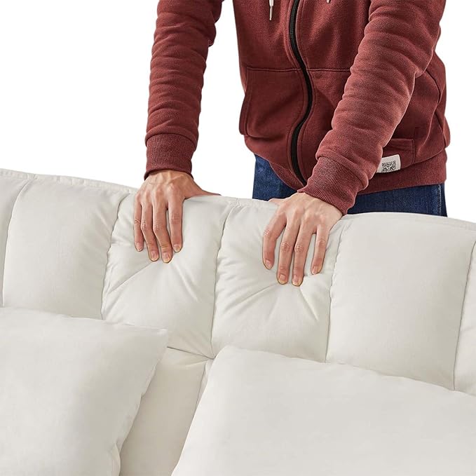 Sleeper Sofa Couch w/Pull Out Bed 53 Modern Velvet Convertible Sleeper Sofa Bed Small Love seat Sofa Bed with 2 Pillows &amp Side Pockets for Small Space Living Room Apartment Off White