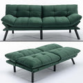 71 Velvet Futon Couch Bed with Mattress IncludedConvertible Folding Sleeper Sofa Bed with Adjustable BackrestsModern Loveseat Sleeper for Living Room Bedroom Small Space Home Office (Green)