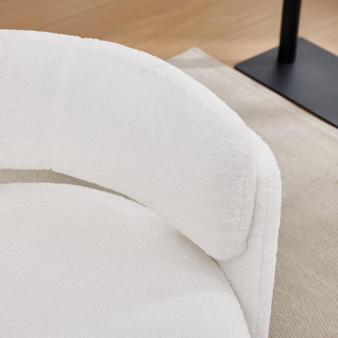 Velvet Accent Chairs Set of 2 Barrel Accent Chair for Living Room Upholstered Barrel Armchair Teddy Velvet Comfy Padded Reading Chairs for Bedroom Single Sofa with Wood Frame