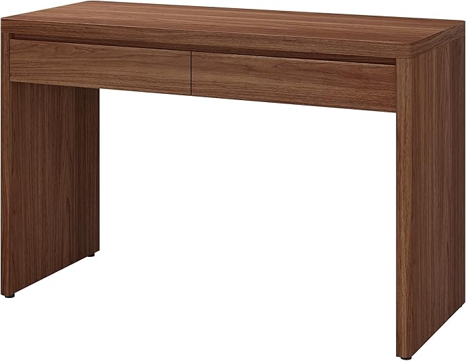 Henn&ampHart 48 Modern Rectangular Wooden Home Office Desk Computer Desk Writing Table with 2 Storage Drawers for Home Office Medium Walnut