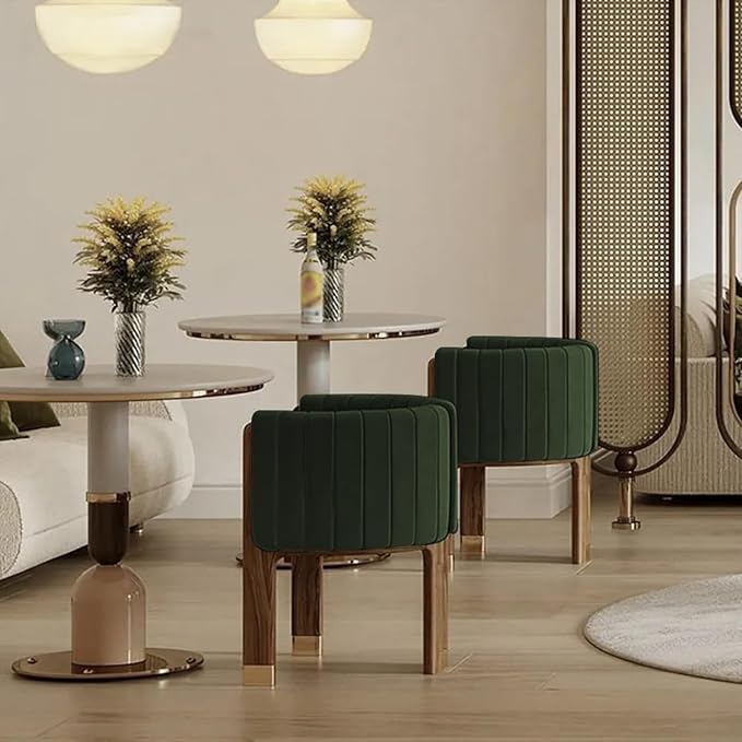Velvet Fluted Accent Chair for Living Room with Wood Frame High Resilience Foam Elegant Modern Armchair (Green)