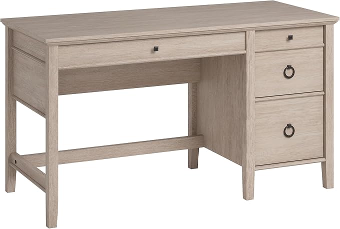 Sauder East Adara Single Pedestal Desk Cascade Oak Finish